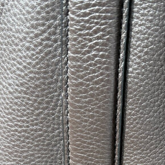 CALVIN KLEIN Dark Brown Pebbled Leather Shoulder Tote Bag Large BOHO Preppy - Picture 10 of 16